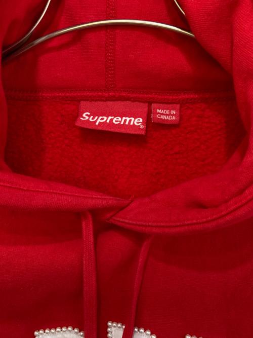 SUPREME（シュプリーム）SUPREME (シュプリーム) Pearl Logo Hooded Swatshirt レッド サイズ:Mの古着・服飾アイテム