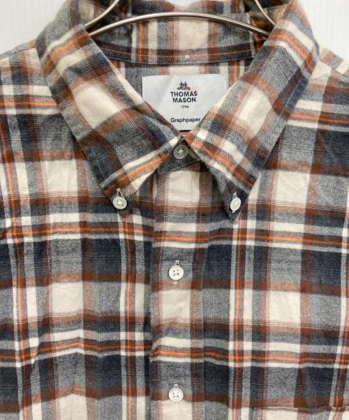 Graphpaper（グラフペーパー）Graphpaper (グラフペーパー) THOMAS MASON (トーマスメイソン) Check B.D Box Shirt　GM203-50180 ブラウン サイズ:2の古着・服飾アイテム