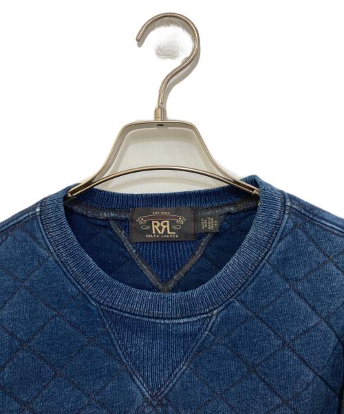 RRL（ダブルアールエル）RRL (ダブルアールエル) インディゴ染め キルティングスウェット INDIGO QUILTED CREWNECK SWEAT SHIRTS インディゴ サイズ:Sの古着・服飾アイテム