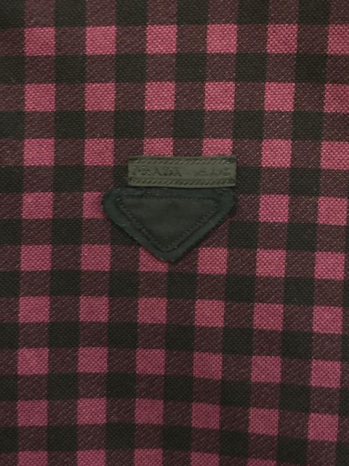 PRADA（プラダ）PRADA (プラダ) チェックポロシャツ 0000ET-Z00UK-00002 パープル サイズ:Mの古着・服飾アイテム