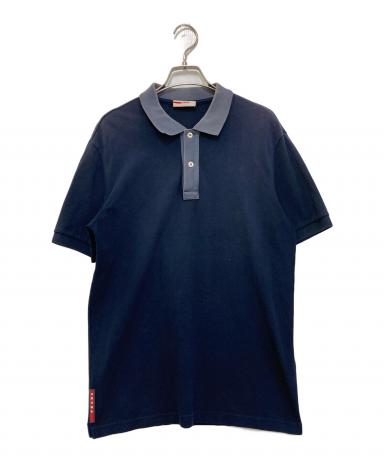 中古・古着通販】PRADA (プラダ) 鹿の子ポロシャツ ネイビー サイズ:L