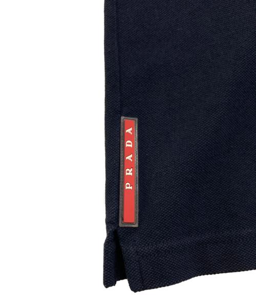 PRADA（プラダ）PRADA (プラダ) 鹿の子ポロシャツ ネイビー サイズ:Lの古着・服飾アイテム