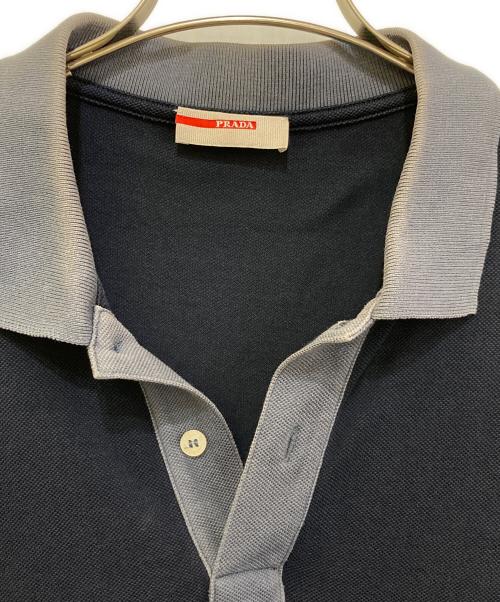 PRADA（プラダ）PRADA (プラダ) 鹿の子ポロシャツ ネイビー サイズ:Lの古着・服飾アイテム