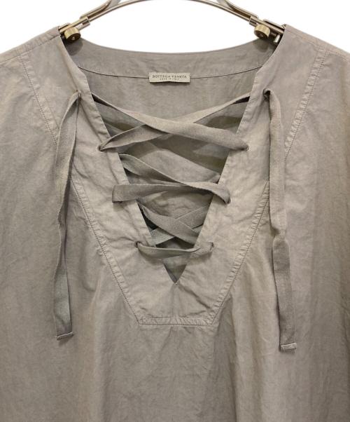 BOTTEGA VENETA（ボッテガベネタ）BOTTEGA VENETA (ボッテガベネタ) レースアップ半袖シャツ ブラウン サイズ:50の古着・服飾アイテム