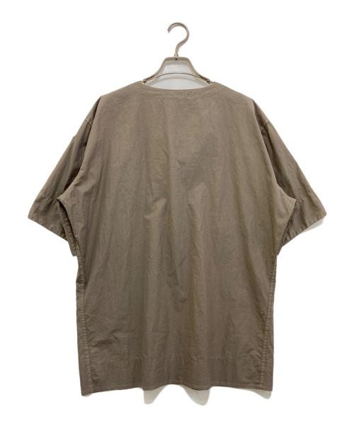 BOTTEGA VENETA（ボッテガベネタ）BOTTEGA VENETA (ボッテガベネタ) レースアップ半袖シャツ ブラウン サイズ:50の古着・服飾アイテム