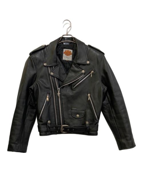 HARLEY-DAVIDSON（ハーレーダビッドソン）HARLEY-DAVIDSON (ハーレーダビッドソン) ダブルライダースジャケット ブラック サイズ:36の古着・服飾アイテム