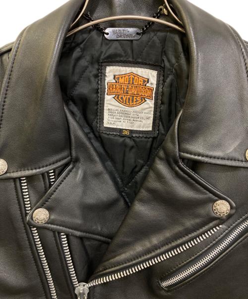 HARLEY-DAVIDSON（ハーレーダビッドソン）HARLEY-DAVIDSON (ハーレーダビッドソン) ダブルライダースジャケット ブラック サイズ:36の古着・服飾アイテム