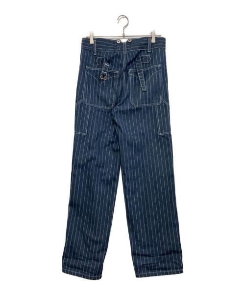 OKONKWO（オコンクウォ）OKONKWO (オコンクウォ) ヒッコリーワークパンツ ネイビー サイズ:Sの古着・服飾アイテム