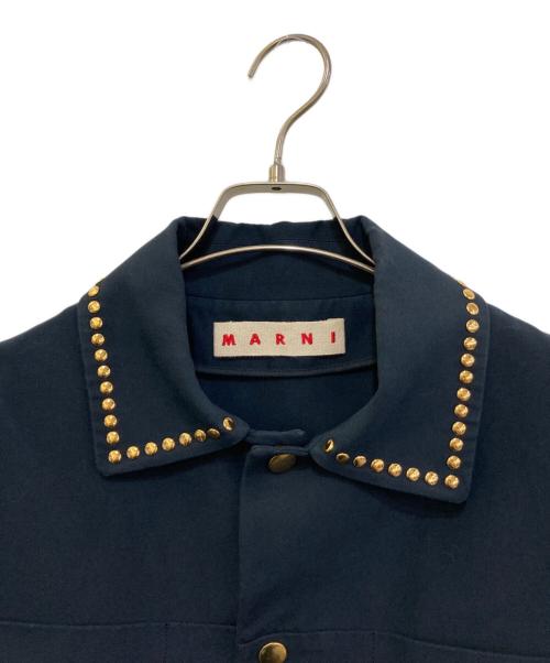 MARNI（マルニ）MARNI (マルニ) スタッズ付きコットンコート ネイビー サイズ:38の古着・服飾アイテム