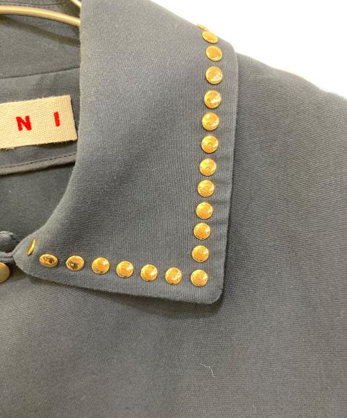 MARNI（マルニ）MARNI (マルニ) スタッズ付きコットンコート ネイビー サイズ:38の古着・服飾アイテム
