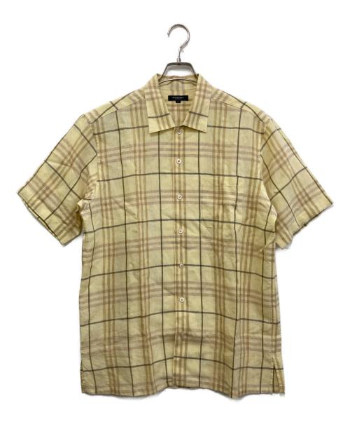 BURBERRY LONDON（バーバリーロンドン）BURBERRY LONDON (バーバリーロンドン) リネンチェックシャツ イエロー サイズ:Lの古着・服飾アイテム