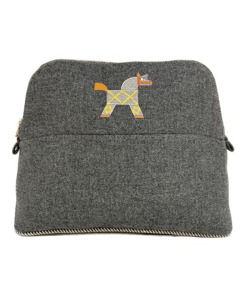 HERMES（エルメス）HERMES (エルメス) ボリードポーチ（アニモー・ナッテ）　H103834M 03 グレーの古着・服飾アイテム