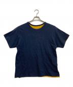 BONCOURAボンクラ）の古着「”丸胴リバT半袖(リバーシブルTシャツ)”」｜ネイビー×イエロー
