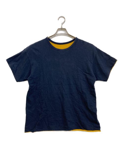 BONCOURA（ボンクラ）BONCOURA (ボンクラ) ”丸胴リバT半袖(リバーシブルTシャツ)” ネイビー×イエロー サイズ:36の古着・服飾アイテム