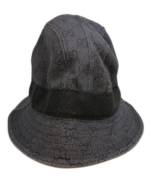 GUCCI（グッチ）GUCCI (グッチ) GGキャンバスハット　023441 ブラック サイズ:XLの古着・服飾アイテム