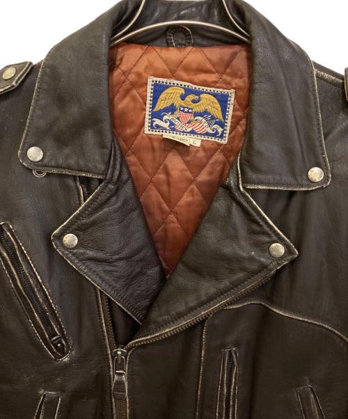 AVIREX（アヴィレックス）AVIREX (アヴィレックス) ライダースジャケット ブラウン サイズ:Lの古着・服飾アイテム