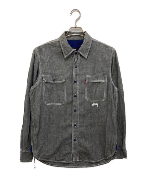 stussy（ステューシー）stussy (ステューシー) LEVI'S (リーバイス) シャンブレーシャツ グレー サイズ:Mの古着・服飾アイテム