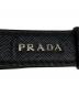 中古・古着 PRADA (プラダ) サフィアーノレザー キーリング・トライアングルロゴ・キーホルダー・ストラップ　2PP68T　 ブラック：20000円