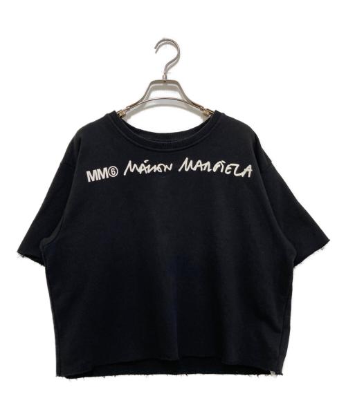 MM6 Maison Margiela（エムエムシックスメゾンマルジェラ）MM6 Maison Margiela (エムエムシックスメゾンマルジェラ) ワイドクロップドロゴTシャツ　S32GU0133 ブラック サイズ:Sの古着・服飾アイテム