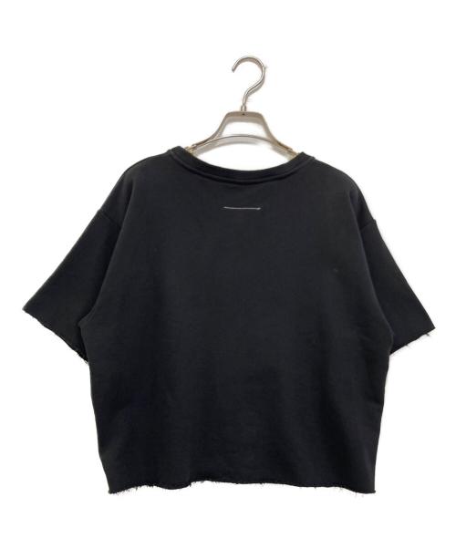 MM6 Maison Margiela（エムエムシックスメゾンマルジェラ）MM6 Maison Margiela (エムエムシックスメゾンマルジェラ) ワイドクロップドロゴTシャツ　S32GU0133 ブラック サイズ:Sの古着・服飾アイテム