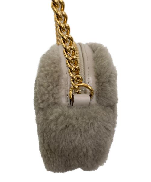 ANYA HINDMARCH（アニヤ・ハインドマーチ）ANYA HINDMARCH (アニヤ・ハインドマーチ) Cross Body Eyes in Shearling with Eco Leather グレーの古着・服飾アイテム