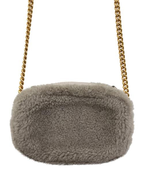 ANYA HINDMARCH（アニヤ・ハインドマーチ）ANYA HINDMARCH (アニヤ・ハインドマーチ) Cross Body Eyes in Shearling with Eco Leather グレーの古着・服飾アイテム