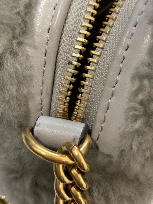 ANYA HINDMARCH（アニヤ・ハインドマーチ）ANYA HINDMARCH (アニヤ・ハインドマーチ) Cross Body Eyes in Shearling with Eco Leather グレーの古着・服飾アイテム