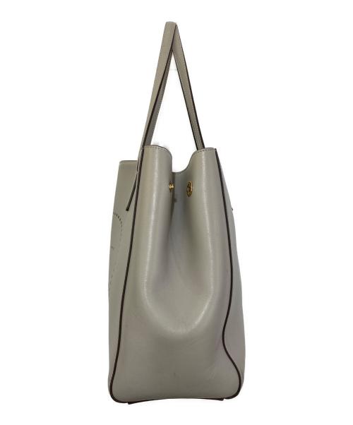 ANYA HINDMARCH（アニヤ・ハインドマーチ）ANYA HINDMARCH (アニヤ・ハインドマーチ) WINK SMILY LEATHER TOTE BAG グレーの古着・服飾アイテム