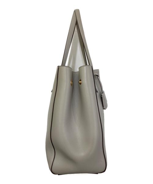 ANYA HINDMARCH（アニヤ・ハインドマーチ）ANYA HINDMARCH (アニヤ・ハインドマーチ) WINK SMILY LEATHER TOTE BAG グレーの古着・服飾アイテム