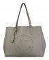 ANYA HINDMARCH（アニヤ・ハインドマーチ）の古着「WINK SMILY LEATHER TOTE BAG」｜グレー