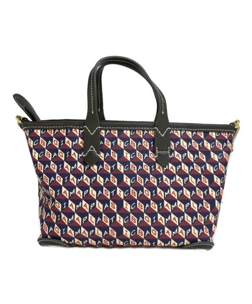 ANYA HINDMARCH（アニヤ・ハインドマーチ）ANYA HINDMARCH (アニヤ・ハインドマーチ) I Am A Plastic Bag XS レッド×ブルーの古着・服飾アイテム