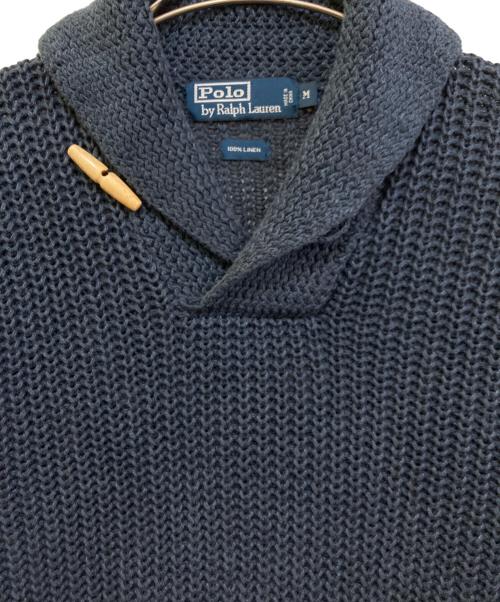POLO RALPH LAUREN（ポロ・ラルフローレン）POLO RALPH LAUREN (ポロ・ラルフローレン) リネントグルニット ネイビー サイズ:Mの古着・服飾アイテム