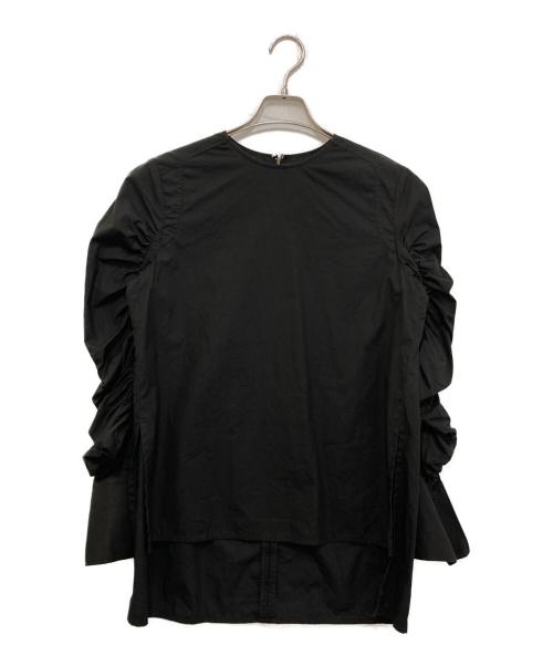 miccar（ミカール）miccar (ミカール) ギャザーブラウス ブラック サイズ:36の古着・服飾アイテム
