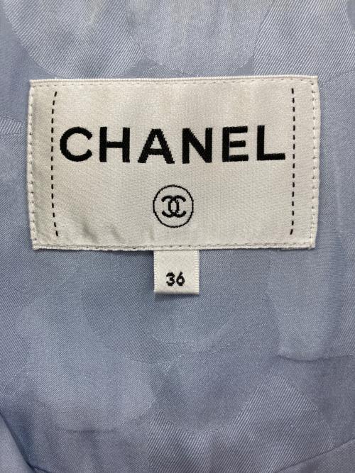 CHANEL（シャネル）CHANEL (シャネル) ココマークツイードジャケット ブルー サイズ:36の古着・服飾アイテム