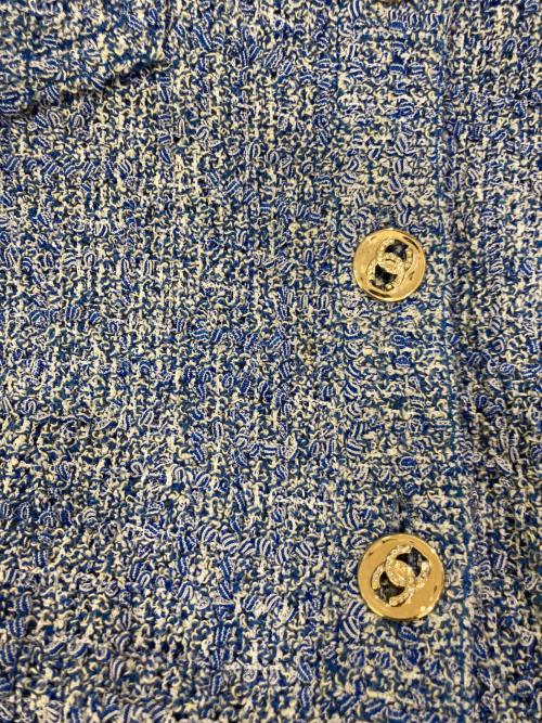CHANEL（シャネル）CHANEL (シャネル) ココマークツイードジャケット ブルー サイズ:36の古着・服飾アイテム
