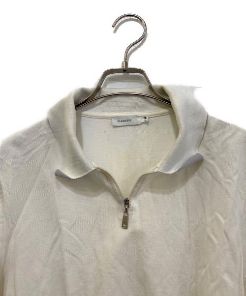 JIL SANDER（ジルサンダー）JIL SANDER (ジルサンダー) ハーフジップポロシャツ ホワイト サイズ:Mの古着・服飾アイテム