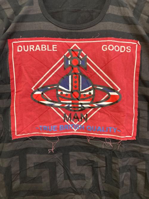 Vivienne Westwood man（ヴィヴィアン ウェストウッド マン）Vivienne Westwood man (ヴィヴィアン ウェストウッド マン) ロゴパッチＴシャツ ブラック サイズ:Ｆの古着・服飾アイテム