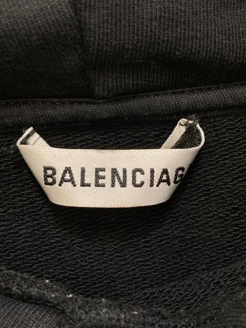 BALENCIAGA（バレンシアガ）BALENCIAGA (バレンシアガ) フードロゴパーカー　528351 TAV37 ブラック サイズ:Mの古着・服飾アイテム