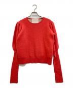 MYLANマイラン）の古着「Bi-Color Puff Sleeve Cashmere Knit Top　MY20AW-KR005」｜レッド