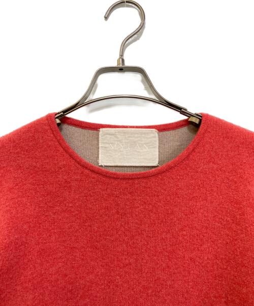 MYLAN（マイラン）MYLAN (マイラン) Bi-Color Puff Sleeve Cashmere Knit Top　MY20AW-KR005 レッド サイズ:不明(実寸をご参考下さい)の古着・服飾アイテム