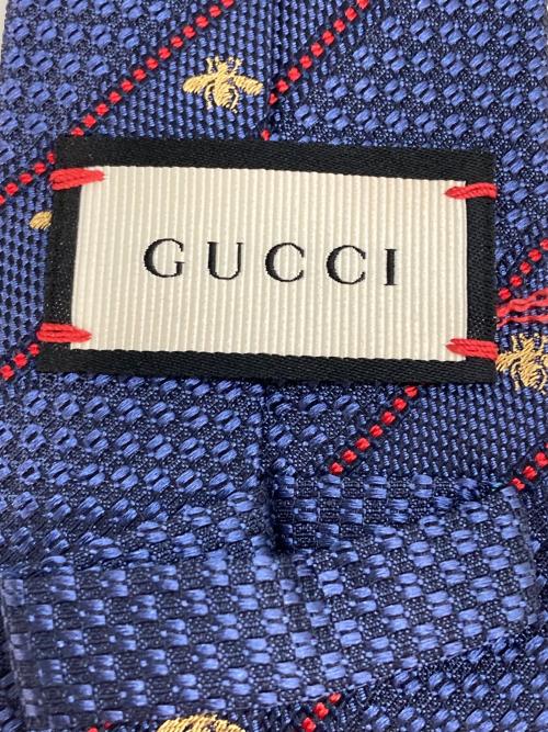 GUCCI（グッチ）GUCCI (グッチ) BEE シルクネクタイ ネイビー サイズ:-の古着・服飾アイテム