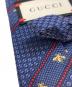 中古・古着 GUCCI (グッチ) BEE シルクネクタイ ネイビー サイズ:-：8000円