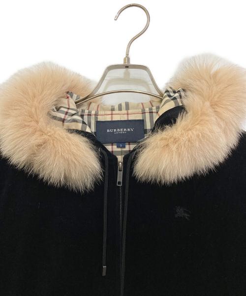 BURBERRY LONDON（バーバリーロンドン）BURBERRY LONDON (バーバリーロンドン) ファー付きパーカー ブラック サイズ:2の古着・服飾アイテム