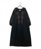 sara mallikaサラマリカ）の古着「COTTON FLOWER PATCHWORK DRESS　020432SA1」｜ブラック