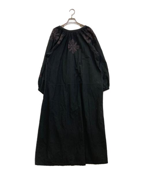 sara mallika（サラマリカ）sara mallika (サラマリカ) COTTON FLOWER PATCHWORK DRESS　020432SA1 ブラック サイズ:Sの古着・服飾アイテム