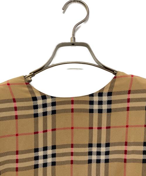 Burberry's（バーバリーズ）Burberry's (バーバリーズ) ノーカラーシルクシャツ ベージュ サイズ:9の古着・服飾アイテム