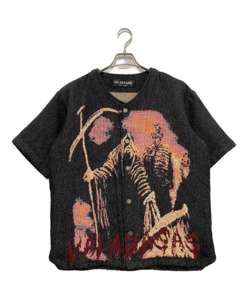 VALABASAS（バラバサス）VALABASAS (バラバサス) 半袖ニットカーディガン ブラック サイズ:Mの古着・服飾アイテム