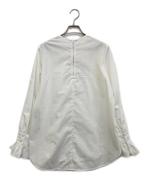 STRASBURGO（ストラスブルゴ）STRASBURGO (ストラスブルゴ) ノーカラーシャツ ホワイト サイズ:38の古着・服飾アイテム