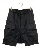 RICK OWENS DRKSHDWリックオウエンス ダークシャドウ）の古着「Denim Cargo Shorts DL01B7391-BLKGJP」｜ブラック