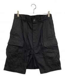 RICK OWENS DRKSHDW（リックオウエンス ダークシャドウ）の古着「Denim Cargo Shorts DL01B7391-BLKGJP」｜ブラック